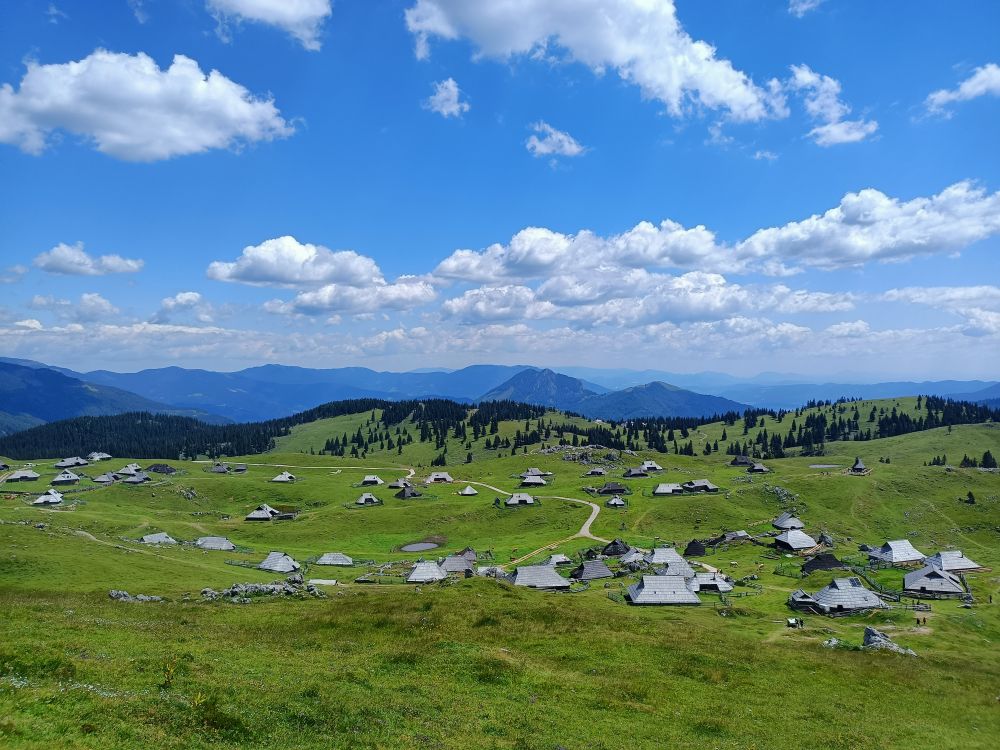 Velika Planina ve Slovinsku - salaše