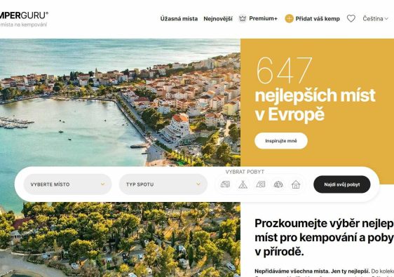CamperGuru - úvodní stránka webu